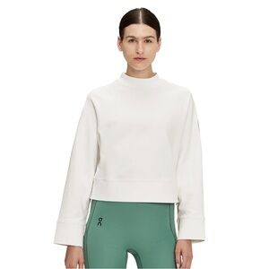 On Running White Fitted Mandarin Collar Hoodie